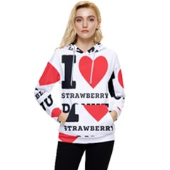 I Love Strawberry Donut Women s Lightweight Drawstring Hoodie by ilovewhateva