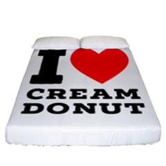 I Love Cream Donut  Fitted Sheet (queen Size) by ilovewhateva