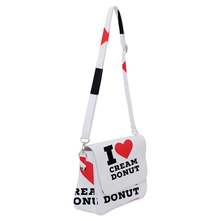 I love cream donut  Shoulder Bag with Back Zipper