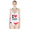 I love cream donut  Halter Swimsuit View1