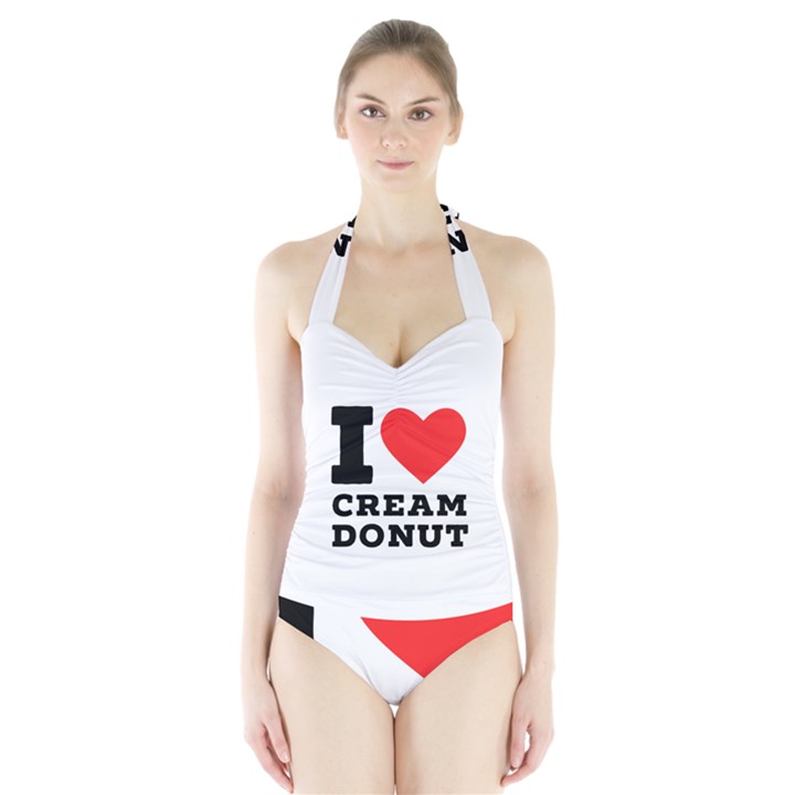 I love cream donut  Halter Swimsuit