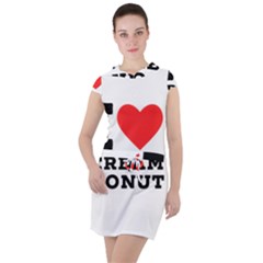 I Love Cream Donut  Drawstring Hooded Dress by ilovewhateva