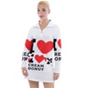 I love cream donut  Women s Long Sleeve Casual Dress View1