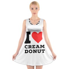 I Love Cream Donut  V-neck Sleeveless Dress by ilovewhateva