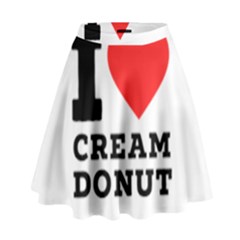 I Love Cream Donut  High Waist Skirt by ilovewhateva