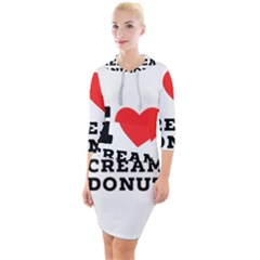 I Love Cream Donut  Quarter Sleeve Hood Bodycon Dress by ilovewhateva