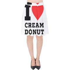 I Love Cream Donut  Velvet High Waist Skirt by ilovewhateva