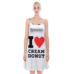 I Love Cream Donut  Spaghetti Strap Velvet Dress by ilovewhateva