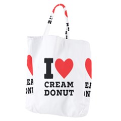 I Love Cream Donut  Giant Grocery Tote by ilovewhateva