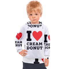 I Love Cream Donut  Kids  Hooded Pullover by ilovewhateva