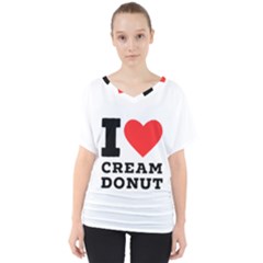 I Love Cream Donut  V-neck Dolman Drape Top by ilovewhateva