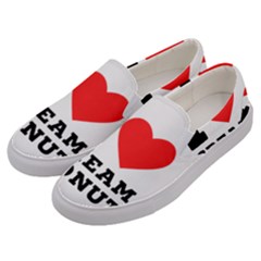 I Love Cream Donut  Men s Canvas Slip Ons by ilovewhateva