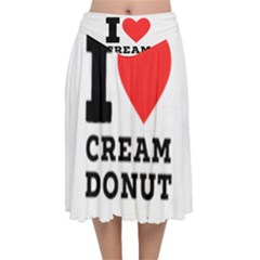 I Love Cream Donut  Velvet Flared Midi Skirt by ilovewhateva