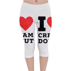 I Love Cream Donut  Velvet Capri Leggings  by ilovewhateva