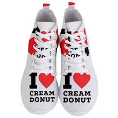 I Love Cream Donut  Men s Lightweight High Top Sneakers by ilovewhateva