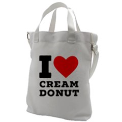 I Love Cream Donut  Canvas Messenger Bag by ilovewhateva