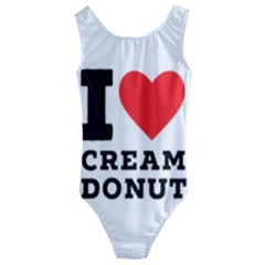 I Love Cream Donut  Kids  Cut-out Back One Piece Swimsuit by ilovewhateva