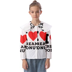 I Love Cream Donut  Kids  Peter Pan Collar Blouse