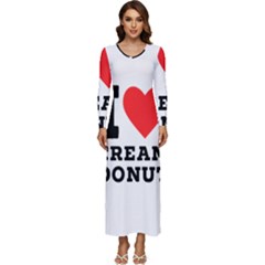 I Love Cream Donut  Long Sleeve Longline Maxi Dress by ilovewhateva