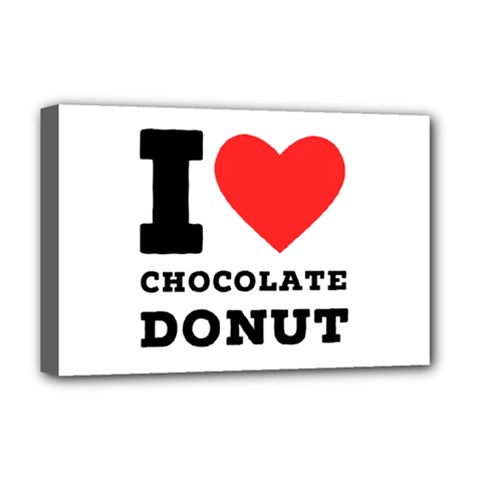 I Love Chocolate Donut Deluxe Canvas 18  X 12  (stretched) by ilovewhateva