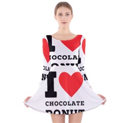 I Love Chocolate Donut Long Sleeve Velvet Skater Dress by ilovewhateva