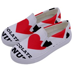 I Love Chocolate Donut Kids  Canvas Slip Ons by ilovewhateva