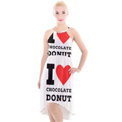 I Love Chocolate Donut High-low Halter Chiffon Dress  by ilovewhateva