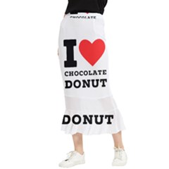 I Love Chocolate Donut Maxi Fishtail Chiffon Skirt by ilovewhateva