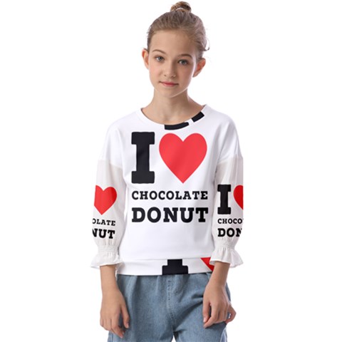 I Love Chocolate Donut Kids  Cuff Sleeve Top by ilovewhateva