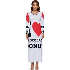 I Love Chocolate Donut Long Sleeve Longline Maxi Dress by ilovewhateva