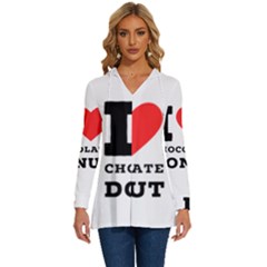 I Love Chocolate Donut Long Sleeve Drawstring Hooded Top by ilovewhateva