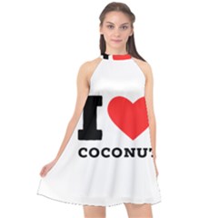 I Love Coconut Halter Neckline Chiffon Dress  by ilovewhateva