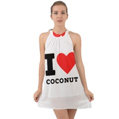 I Love Coconut Halter Tie Back Chiffon Dress by ilovewhateva