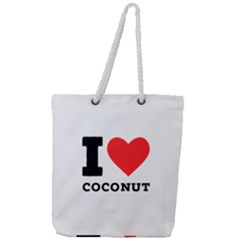 I Love Coconut Full Print Rope Handle Tote (large) by ilovewhateva