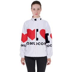 I Love Coconut Women s High Neck Windbreaker by ilovewhateva