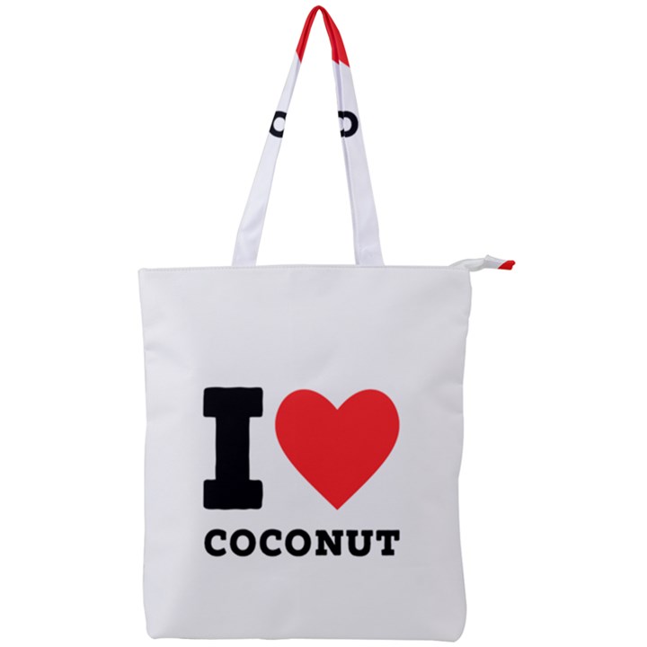 I love coconut Double Zip Up Tote Bag