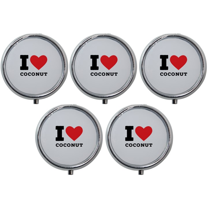 I love coconut Mini Round Pill Box (Pack of 5)