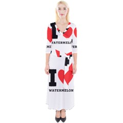 I Love Watermelon  Quarter Sleeve Wrap Maxi Dress by ilovewhateva