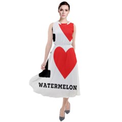 I Love Watermelon  Round Neck Boho Dress by ilovewhateva