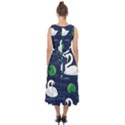 Swan Pattern Elegant Design Midi Tie-Back Chiffon Dress View2