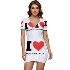 I Love Watermelon  Low Cut Cap Sleeve Mini Dress by ilovewhateva