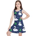 Swan Pattern Elegant Design Kids  Lightweight Sleeveless Dress View1