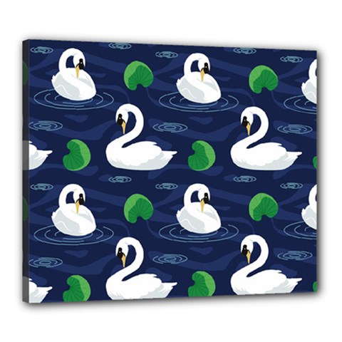 Swan Pattern Elegant Design Canvas 24  X 20  (stretched) by Vaneshart