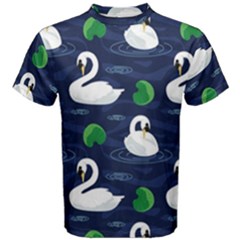 Swan Pattern Elegant Design Men s Cotton Tee by Vaneshart