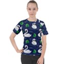 Swan Pattern Elegant Design Women s Sport Raglan Tee View1