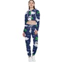 Swan Pattern Elegant Design Cropped Zip Up Lounge Set View1