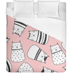 Cute Cats Cartoon Seamless-pattern Duvet Cover (california King Size) by Vaneshart