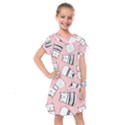 Cute Cats Cartoon Seamless-pattern Kids  Drop Waist Dress View1