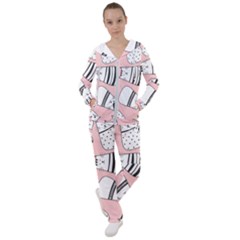 Cute Cats Cartoon Seamless-pattern Women s Tracksuit by Vaneshart