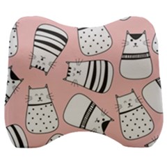 Cute Cats Cartoon Seamless-pattern Velour Head Support Cushion